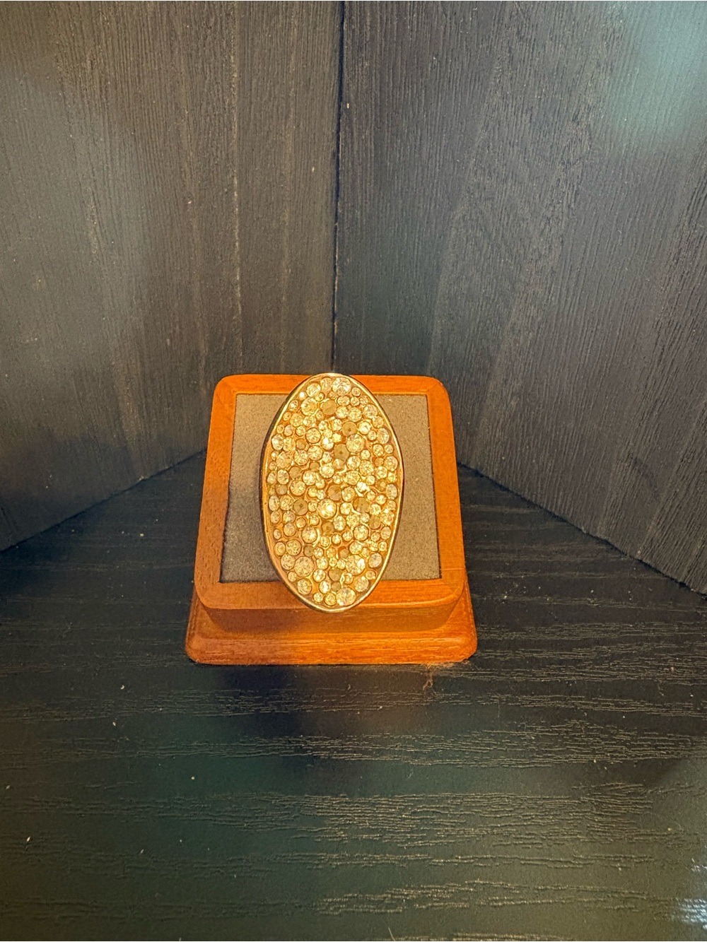 Alexis Bittar ring crystal encrusted Pool cocktail ring size 7 pave stones rose